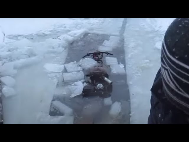 Мотобуксировщик Бурлак М-2. Утопил снегоход