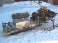 самодельный снегоход с мотором от пожарной помпы